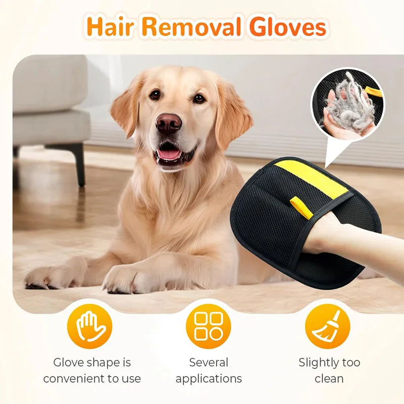 🐾 Pet Hair Cleaning & Collection Gloves  Double-Sided Multi-Functional Grooming Tool