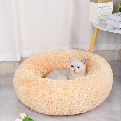 Luxurious Plush Winter Pet Nest – Warm, Cozy &amp; Washable Bed for Cats &amp; Small Dogs