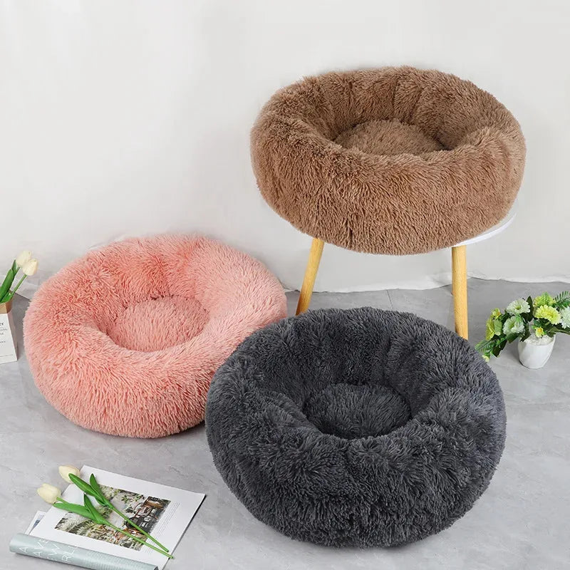 Luxurious Plush Winter Pet Nest – Warm, Cozy &amp; Washable Bed for Cats &amp; Small Dogs