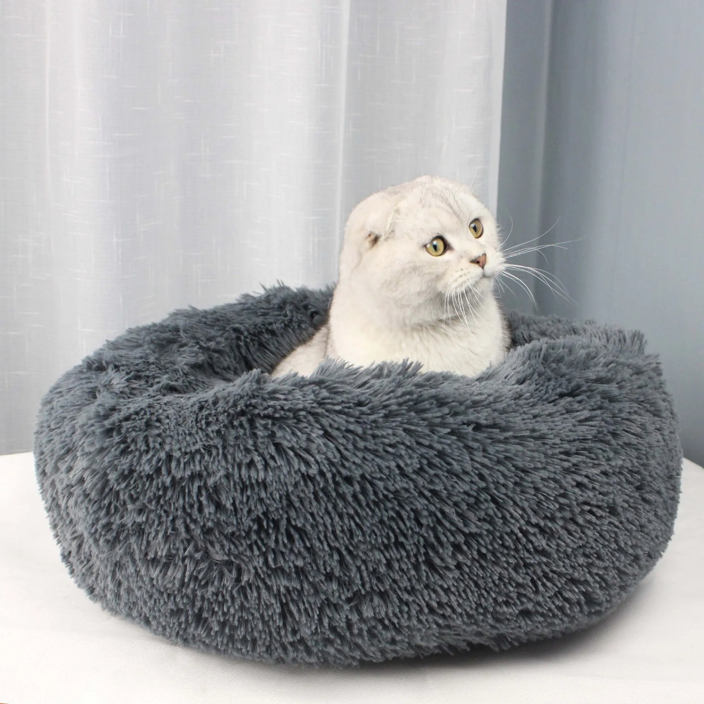 Luxurious Plush Winter Pet Nest – Warm, Cozy &amp; Washable Bed for Cats &amp; Small Dogs
