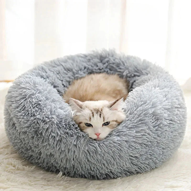 Luxurious Plush Winter Pet Nest – Warm, Cozy &amp; Washable Bed for Cats &amp; Small Dogs