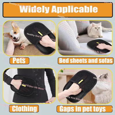 🐾 Pet Hair Cleaning & Collection Gloves  Double-Sided Multi-Functional Grooming Tool