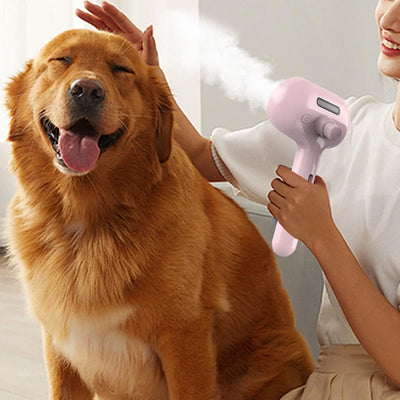 Steamy 3-in-1 Electric Pet Grooming Brush with Spray & Massage