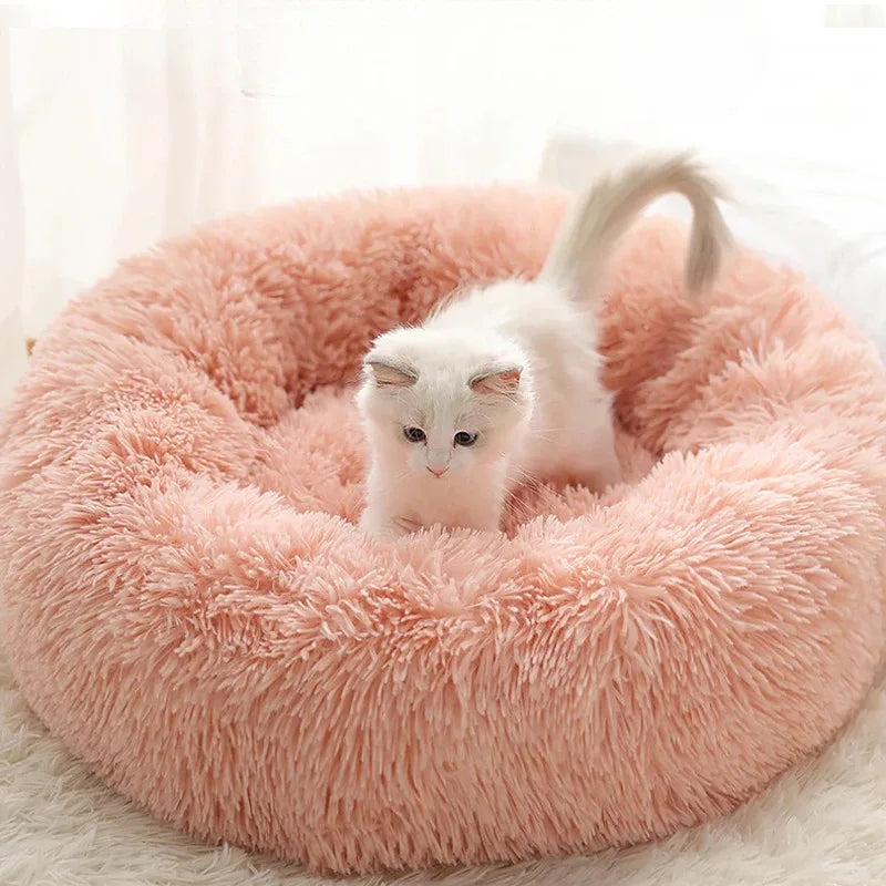 Luxurious Plush Winter Pet Nest – Warm, Cozy &amp; Washable Bed for Cats &amp; Small Dogs