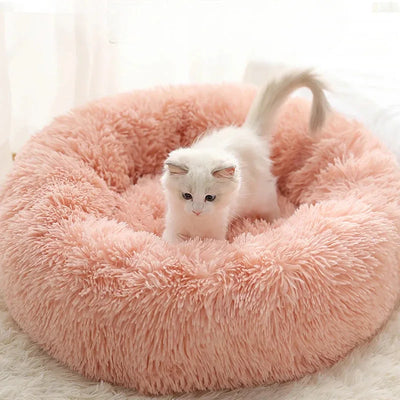 Luxurious Plush Winter Pet Nest – Warm, Cozy &amp; Washable Bed for Cats &amp; Small Dogs