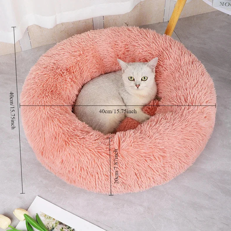 Luxurious Plush Winter Pet Nest – Warm, Cozy &amp; Washable Bed for Cats &amp; Small Dogs