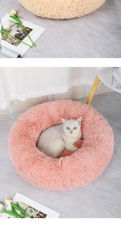 Luxurious Plush Winter Pet Nest – Warm, Cozy &amp; Washable Bed for Cats &amp; Small Dogs